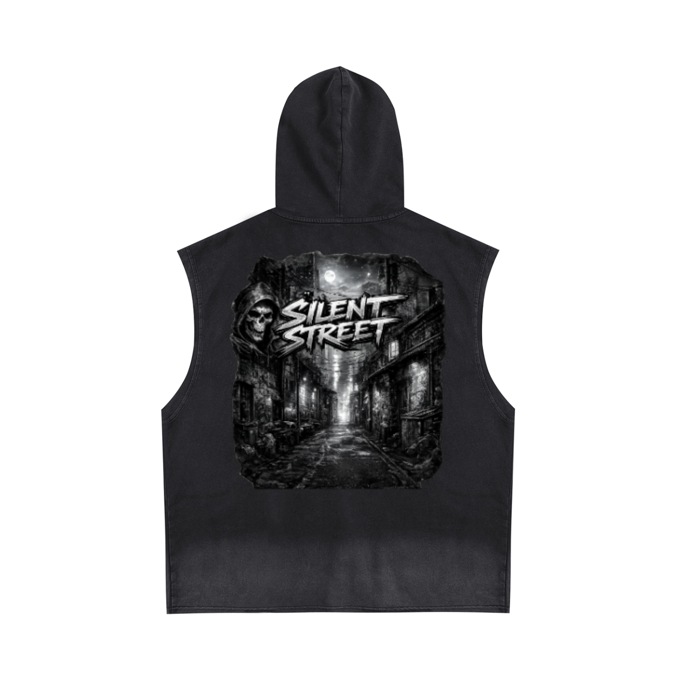 Vintage Washed Zip-Up Hooded Tank Top