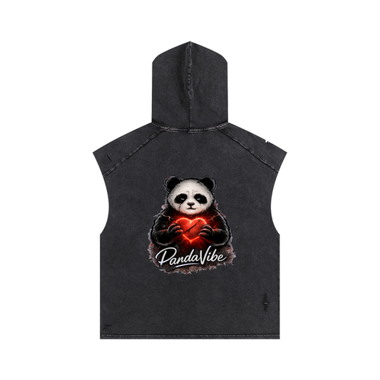 Snow Washed Boxy Hooded Tank Top