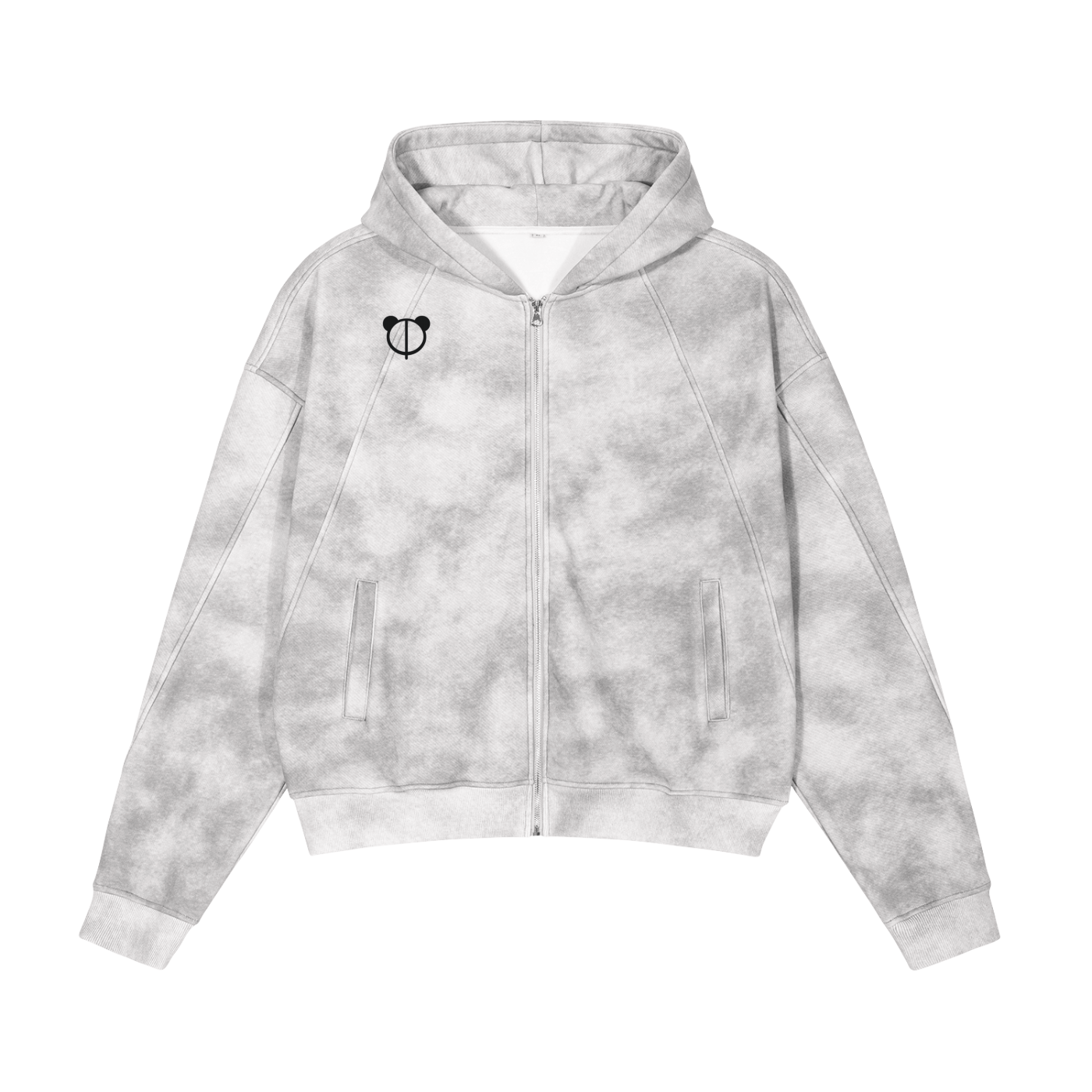 Dirty Washed Zip-Up Fleece Hoodie