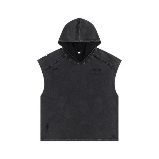 Snow Washed Boxy Hooded Tank Top